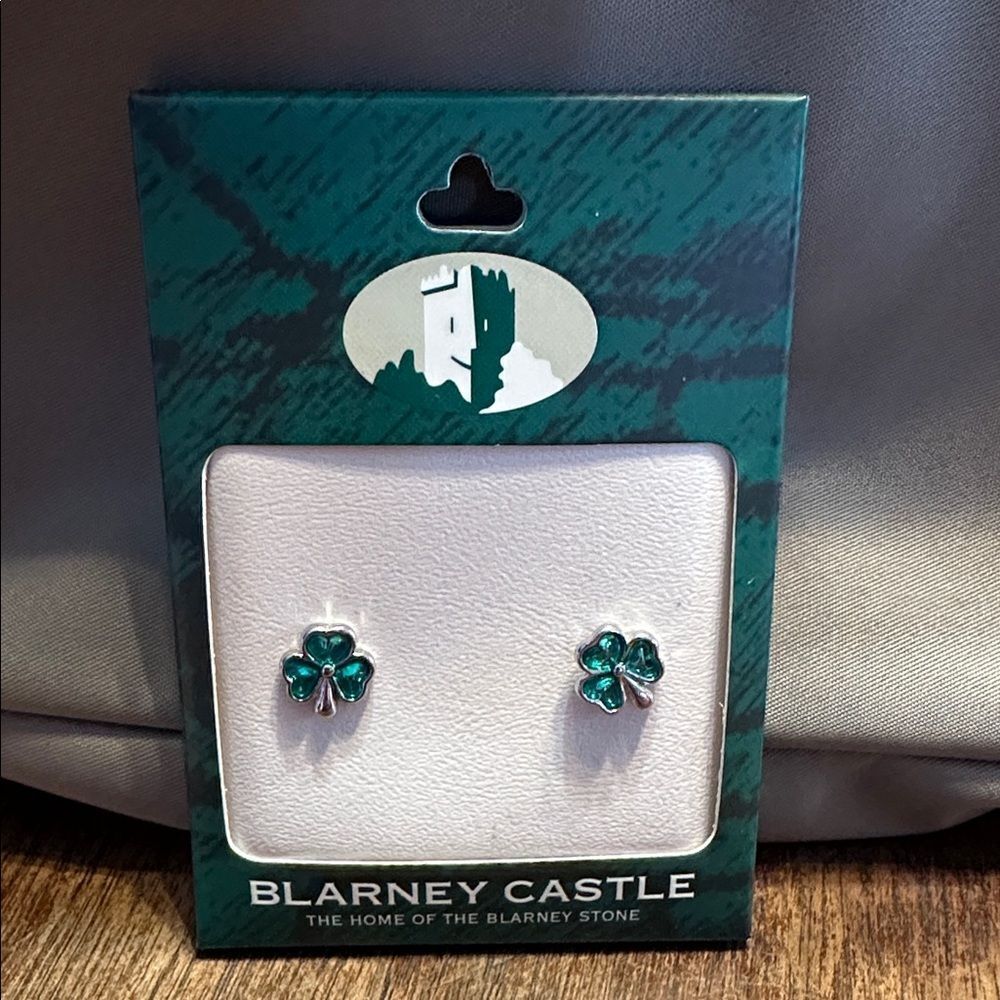 NWT Green Shamrock Stud Earrings from Blarney Castle